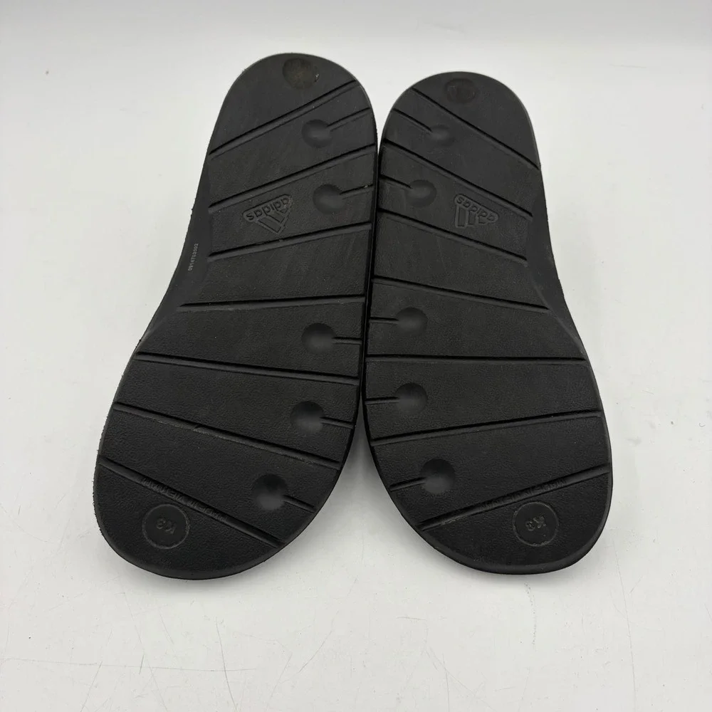 Adidas Adilette Shower Slides Black White Kids Size 3 Striped Sandals Flip Flops